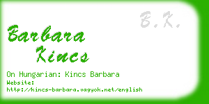 barbara kincs business card